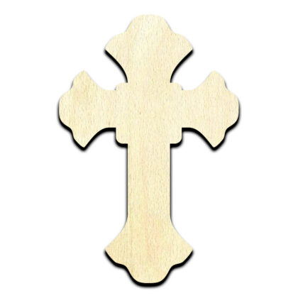 Cross #7 Laser Cut Out Unfinished Wood Shape Craft Supply