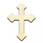 Cross #8 Laser Cut Out Unfinished Wood Shape Craft Supply