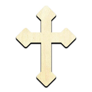Cross #8 Laser Cut Out Unfinished Wood Shape Craft Supply