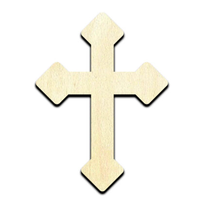 Cross #8 Laser Cut Out Unfinished Wood Shape Craft Supply