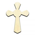 Cross #9 Laser Cut Out Unfinished Wood Shape Craft Supply