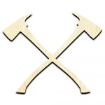 Crossed Firemen's Axe Laser Cut Out Unfinished Wood Shape Craft Supply