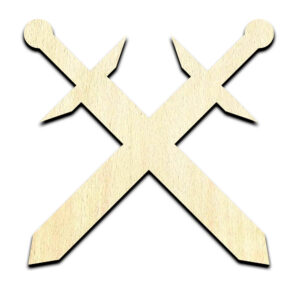 Crossed Swords Laser Cut Out Unfinished Wood Shape Craft Supply