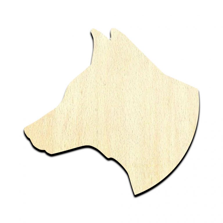 Dog Head Puppy Unfinished Wood Shape Craft Supply
