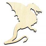 Dragon 4 Laser Cut Out Unfinished Wood Shape Craft Supply