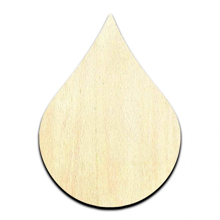 Drop Water Tear Unfinished Wood Shape Craft Supply