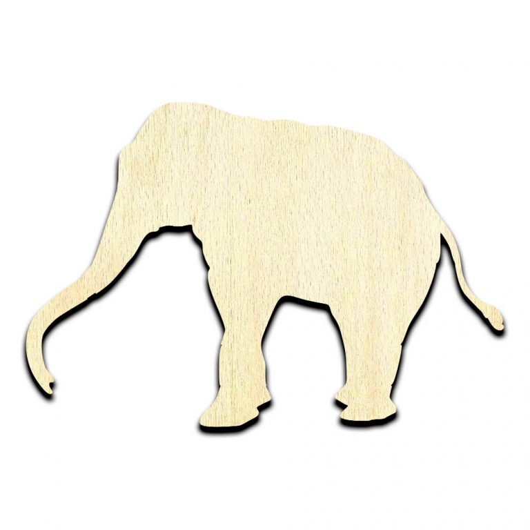 Elephant 2 Laser Cut Out Unfinished Wood Shape Craft Supply