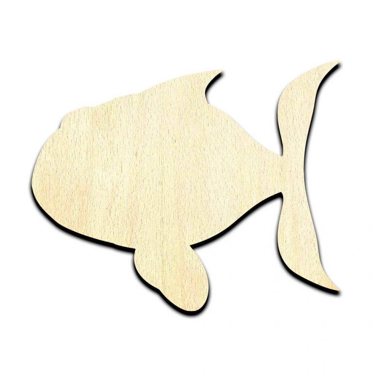 Fish Cartoon Laser Cut Out Unfinished Wood Shape Craft Supply