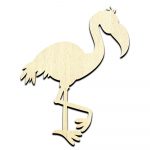 Flamingo Cartoon Unfinished Wood Shape Craft Supply