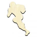 Football Player #2 Cut Out Unfinished Wood Shape Craft Supply