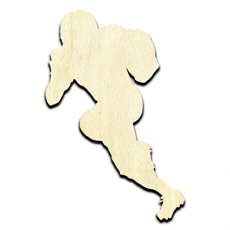 Football Player #2 Cut Out Unfinished Wood Shape Craft Supply