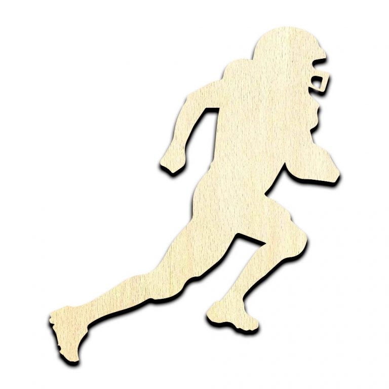 Football Player #3 Cut Out Unfinished Wood Shape Craft Supply