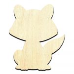 Fox Baby Cartoon Unfinished Wood Shape Craft Supply