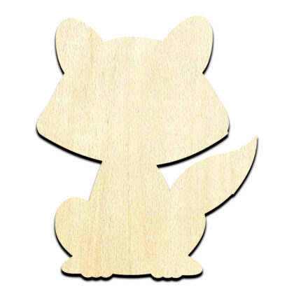 Fox Baby Cartoon Unfinished Wood Shape Craft Supply