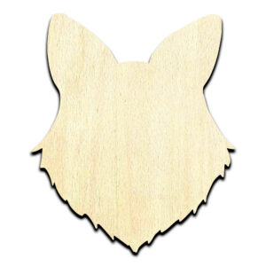 Fox Head Laser Cut Out Unfinished Wood Shape Craft Supply