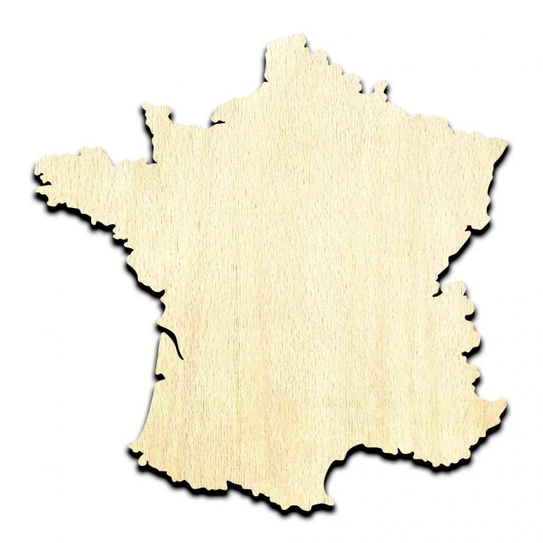 France Cut Out Unfinished Wood Shape Craft