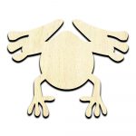 Frog #3 Laser Cut Out Unfinished Wood Shape Craft Supply