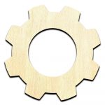 Gear Laser Cut Out Unfinished Wood Shape Craft Supply