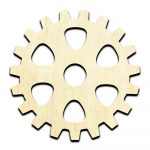 Gear 3 Laser Cut Out Unfinished Wood Shape Craft Supply