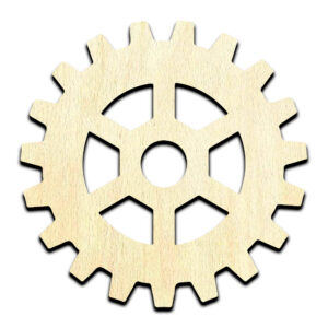 Gear 4 Laser Cut Out Unfinished Wood Shape Craft Supply