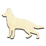 German Shepherd Dog Puppy Laser Cut Out Unfinished Wood Shape Craft Supply