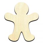 Gingerbread Man Laser Cut Out Unfinished Wood Shape Craft