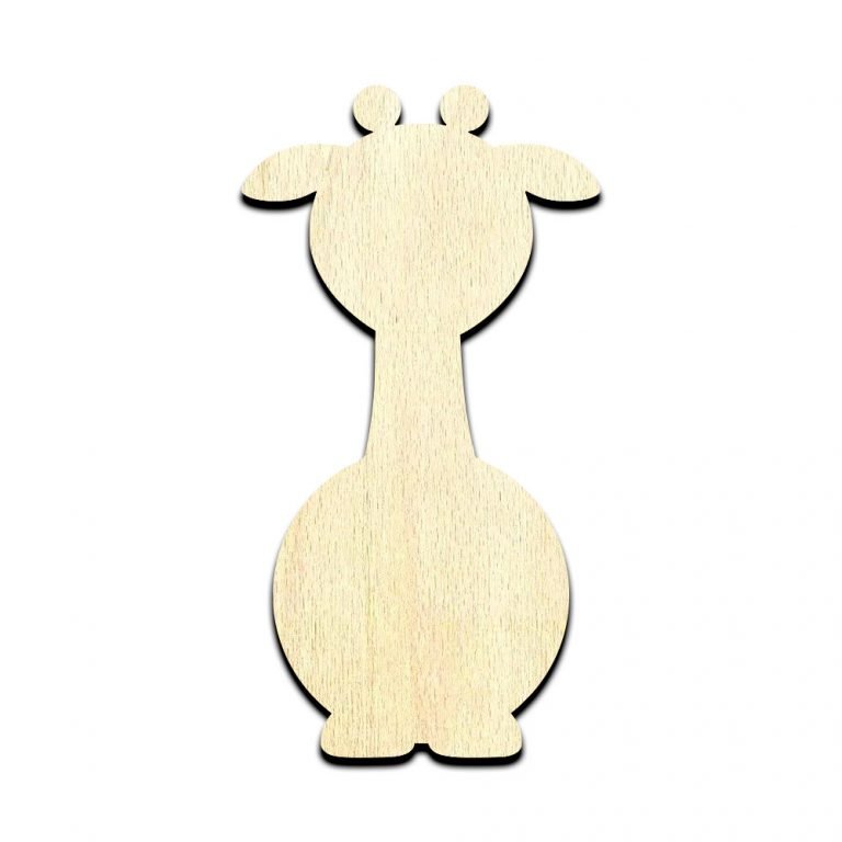 Giraffe Baby Cartoon Unfinished Wood Shape Craft Supply