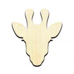 Giraffe Head Laser Cut Out Unfinished Wood Shape Craft