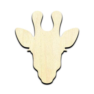 Giraffe Head Laser Cut Out Unfinished Wood Shape Craft