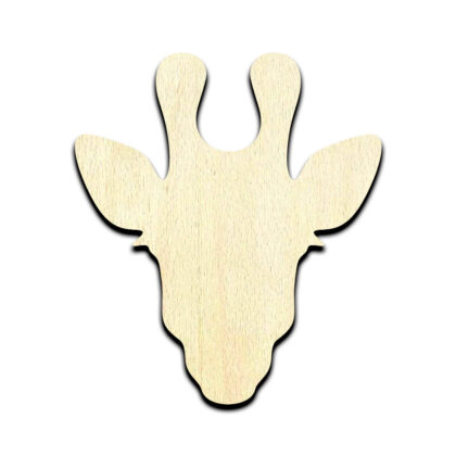 Giraffe Head Laser Cut Out Unfinished Wood Shape Craft