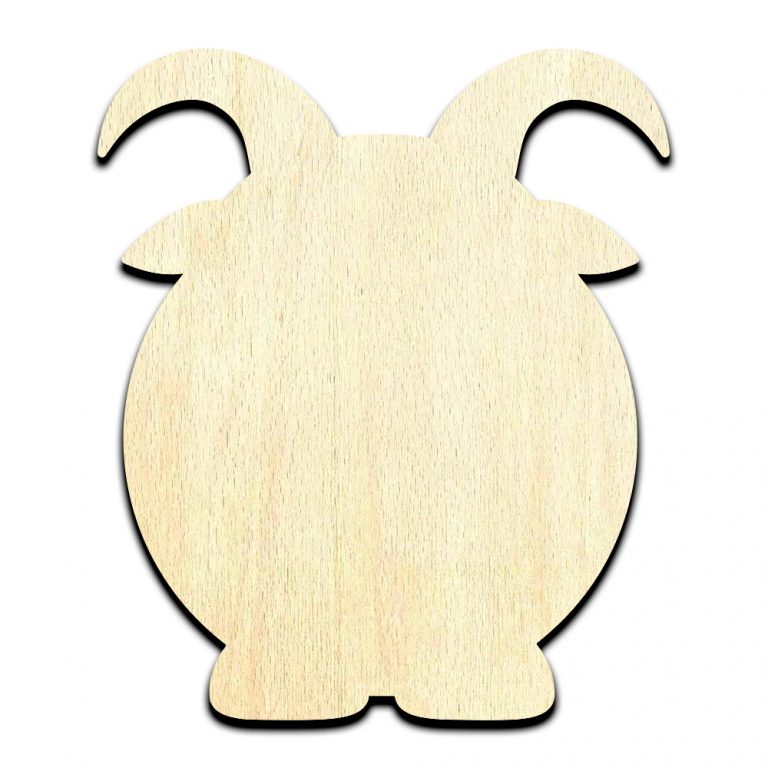 Goat Cartoon Laser Cut Out Unfinished Wood Shape Craft Supply