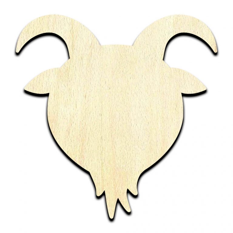 Goats Head 2 Laser Cut Out Unfinished Wood Shape Craft