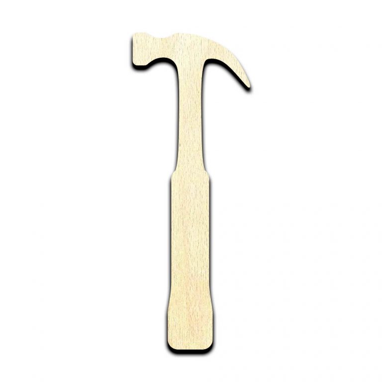 Hammer Laser Cut Out Unfinished Wood Shape Craft Supply