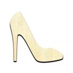 High Heel Shoe Cut Out Unfinished Wood Shape Craft Supply