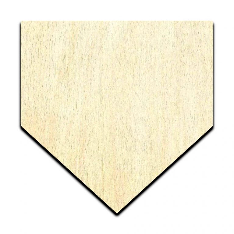 Baseball Home Plate Laser Cut Out Unfinished Wood Shape Craft Supply