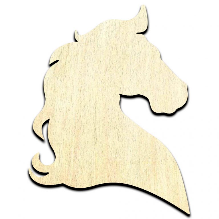 Horse Head 2 Laser Cut Out Unfinished Wood Shape Craft