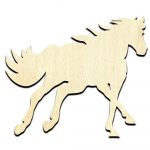 Horse Running Unfinished Wood Shape Craft Supply