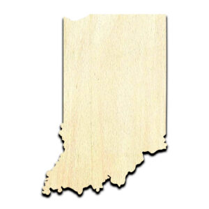 Indiana State Laser Cut Out Unfinished Wood Shape Craft Supply