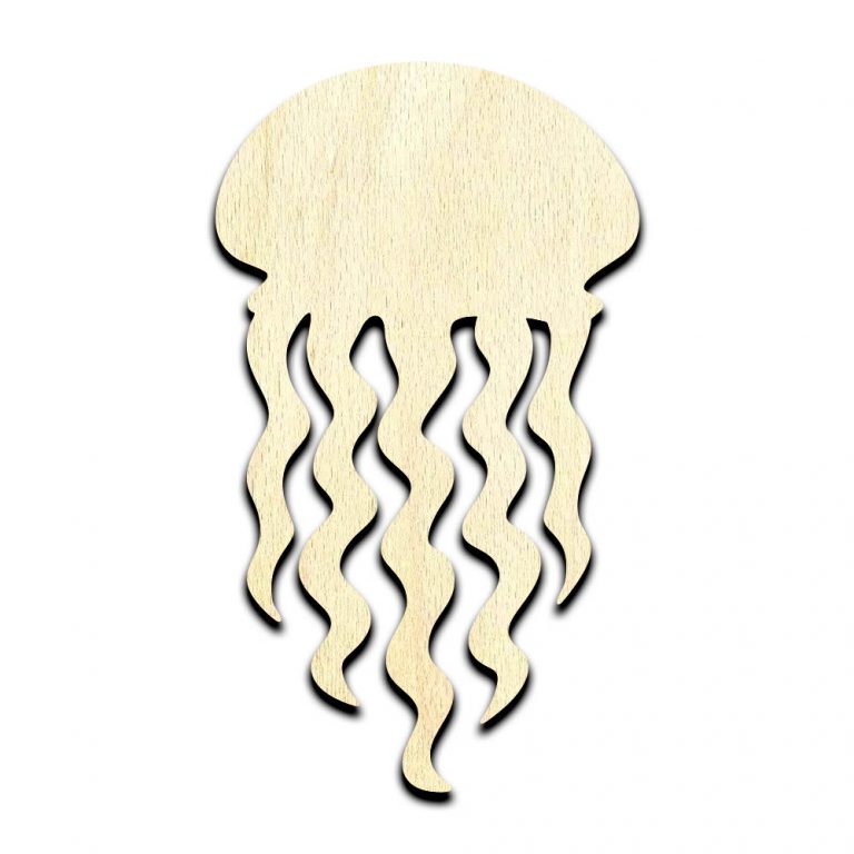 Jellyfish Laser Cut Out Unfinished Wood Shape Craft Supply