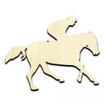 Horse Racing with Jockey Laser Cut Out Unfinished Wood Shape Craft Supply