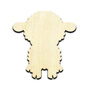 Lamb Baby Sheep Cartoon Laser Cut Out Unfinished Wood Shape Craft Supply
