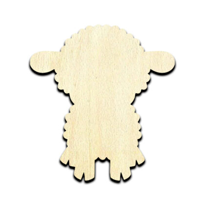 Lamb Baby Sheep Cartoon Laser Cut Out Unfinished Wood Shape Craft Supply