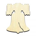 Liberty Bell Laser Cut Out Unfinished Wood Shape Craft Supply