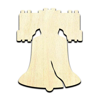 Liberty Bell Laser Cut Out Unfinished Wood Shape Craft Supply