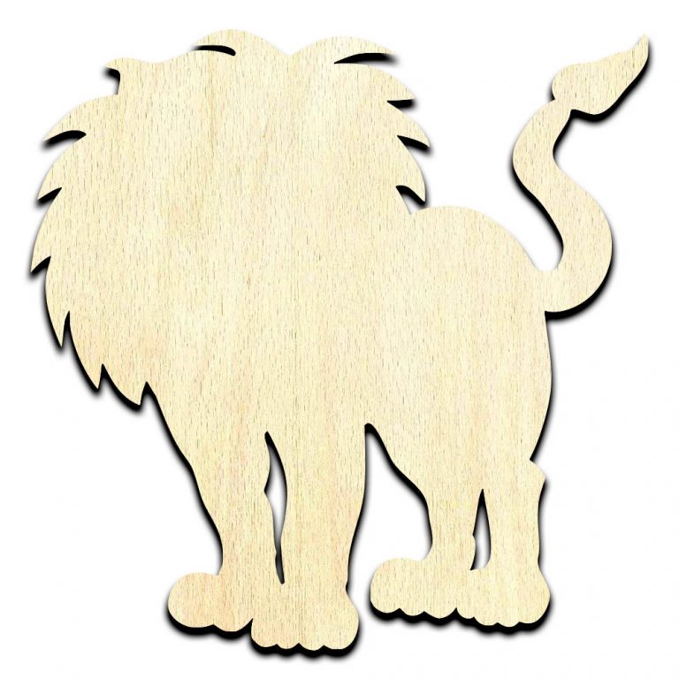 Lion #4 Laser Cut Out Unfinished Wood Shape Craft Supply