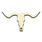 Longhorn Cow Skull Laser Cut Out Unfinished Wood Shape Craft Supply