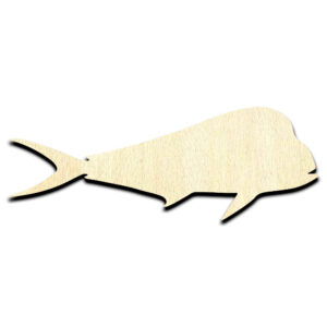 Mahi Mahi Fish Laser Cut Out Unfinished Wood Shape Craft Supply