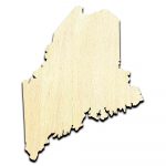 Maine State Laser Cut Out Unfinished Wood Shape Craft Supply