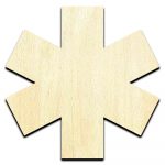 Medical EMT Symbol Cut Out Unfinished Wood Shape Craft Supply