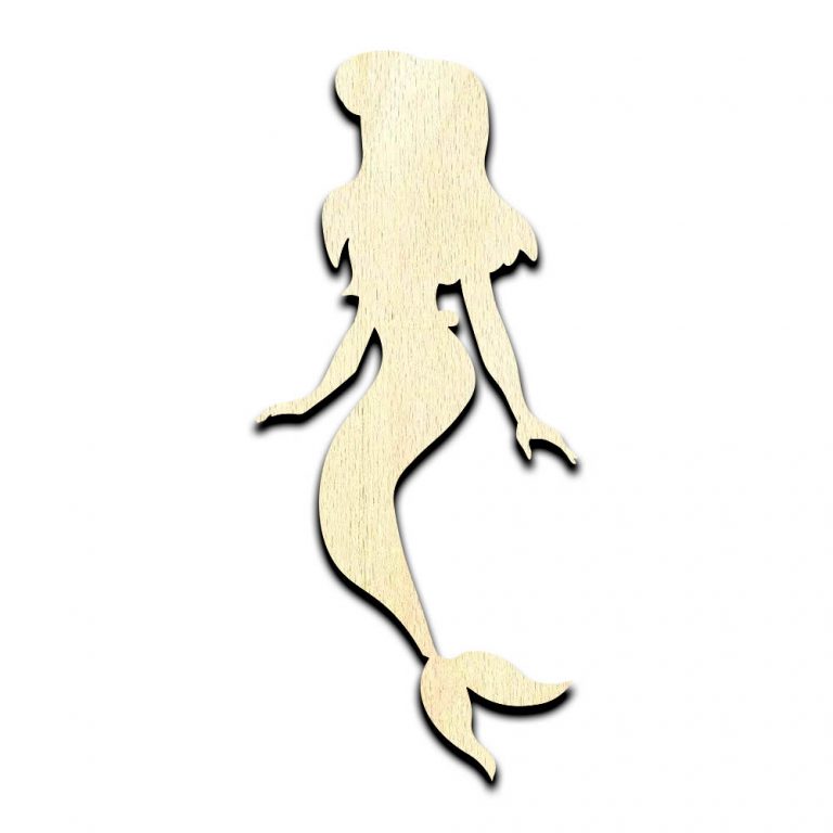 Mermaid #3 Laser Cut Out Unfinished Wood Shape Craft Supply